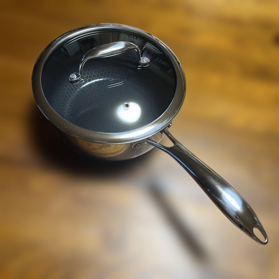 HEXCLADハイブリッドノンスティック片手鍋 ガラス蓋付き20㎝