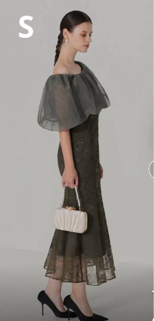 Leja 2WAYオフショルダーパフスリーブワンピースロングドレス 美品 S