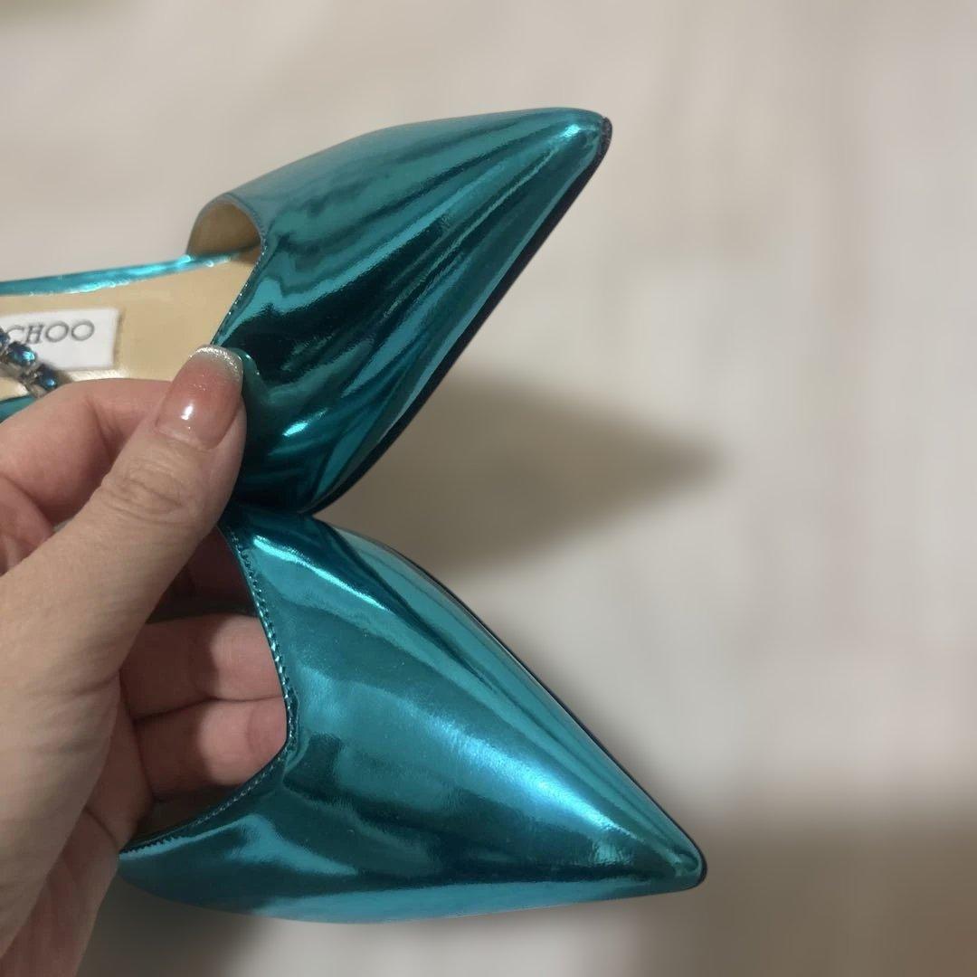 JIMMY CHOO SAEDA100 & CIBELLE ティールサンダル