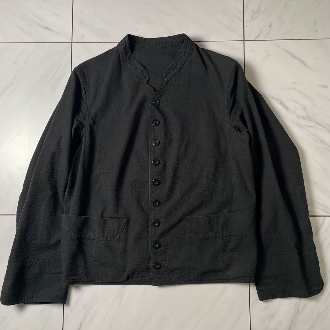 ANATOMICA 春夏 ドルマンジャケット シアサッカー コットン 黒 M