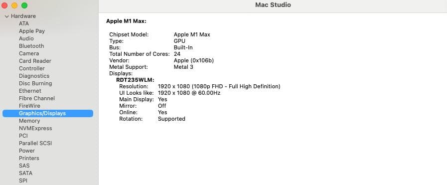 Macデスクトップ Mac Studio M1 Max 32GB 512GB