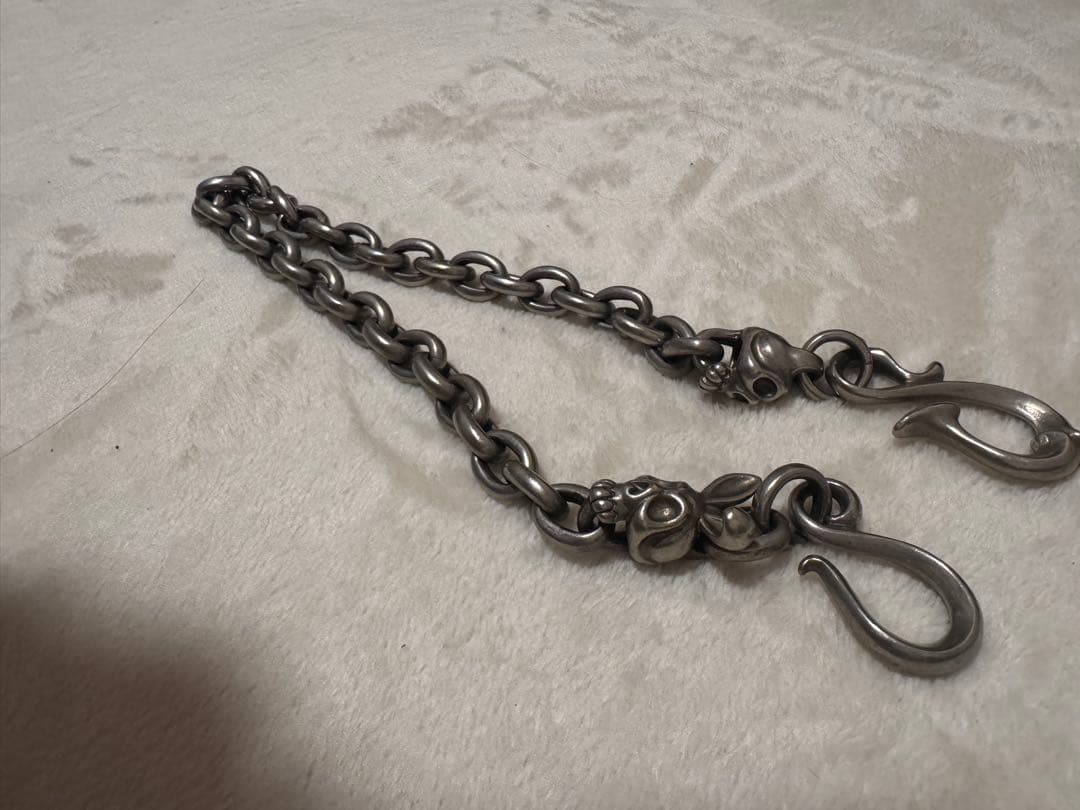 スカルモチーフ ウォレットチェーン シルバー