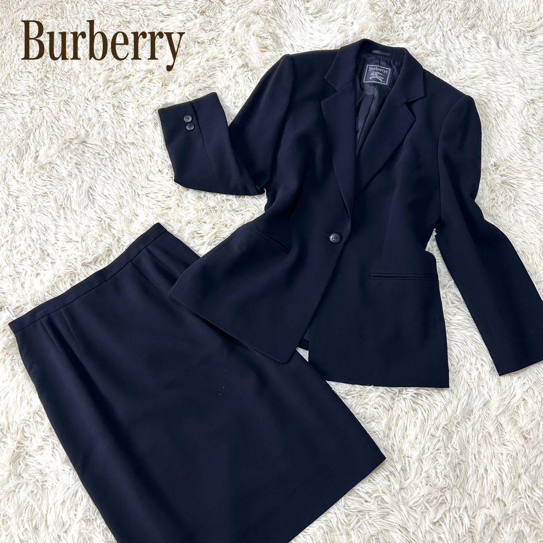 美品✨ バーバリー スカートスーツ セットアップ ダークネイビー 40