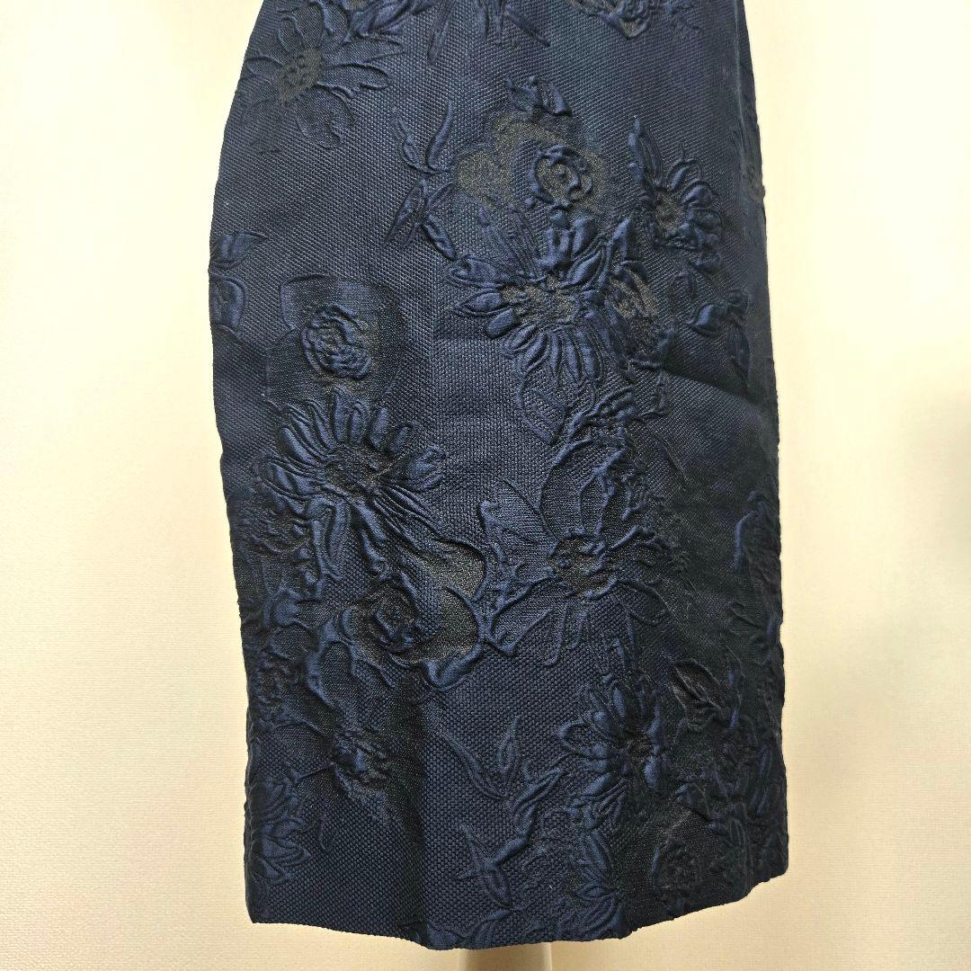 MAX MARA マックスマーラ ワンピース ドレス ジャガード 38 花柄 紺