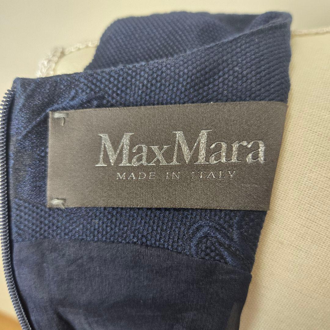 MAX MARA マックスマーラ ワンピース ドレス ジャガード 38 花柄 紺