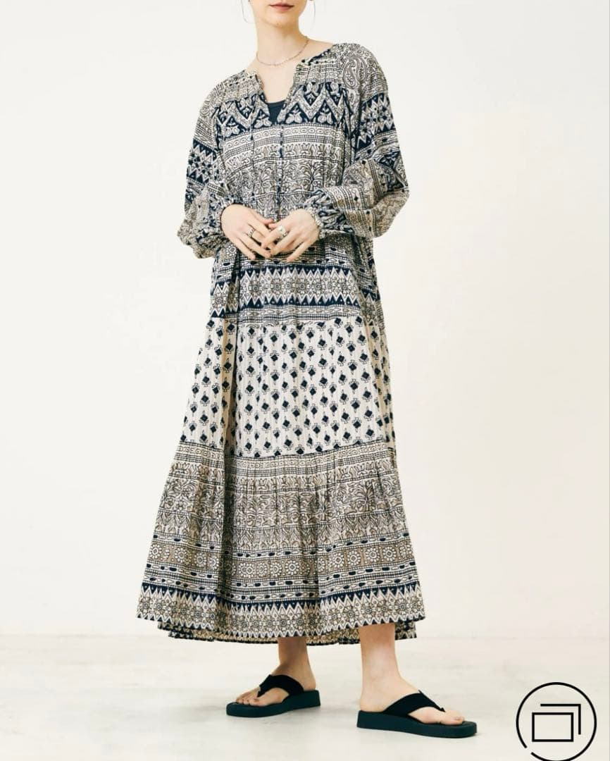 サラマリカ　Lurex Border Print Long Dress