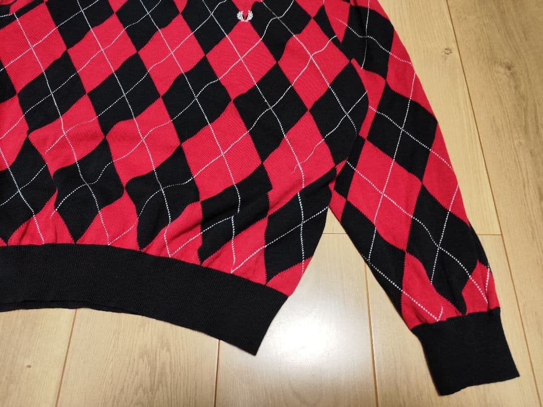 FRED PERRY M フレッドペリー ニット セーター アーガイル柄 ロゴ