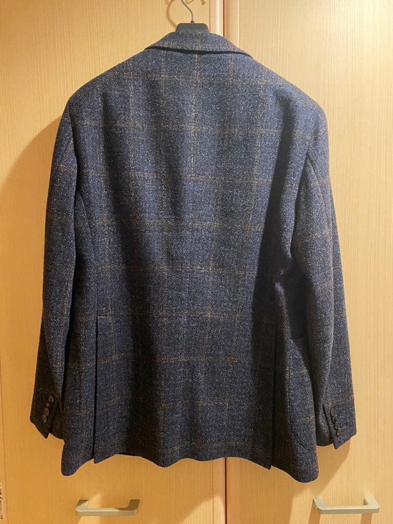 TAGLIATORE テーラード　ジャケット チェック　ネイビー　48/R L