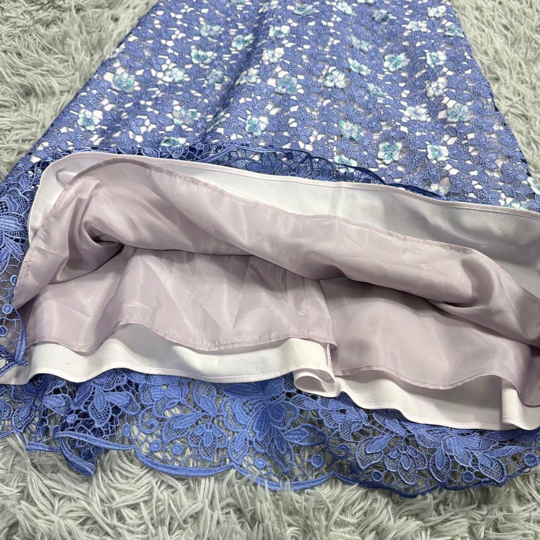 極美品✨グレースコンチネンタル フラワーレースワンピース お呼ばれ 青 '20年