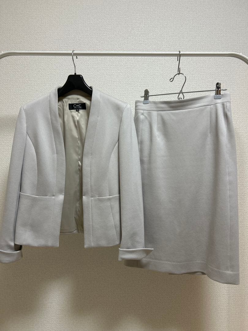COUP DE CHANCE セットアップ ノーカラージャケットタイトスカート