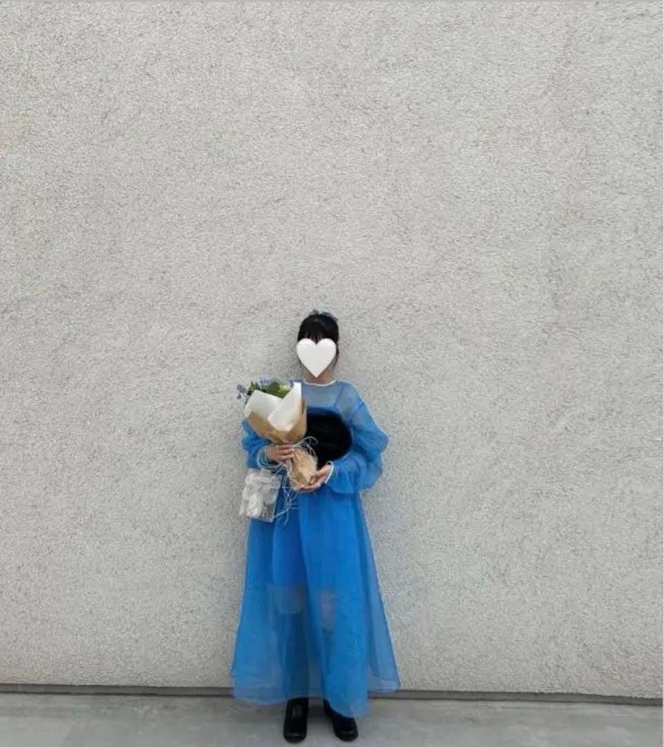 ownth青のチュールロングワンピース