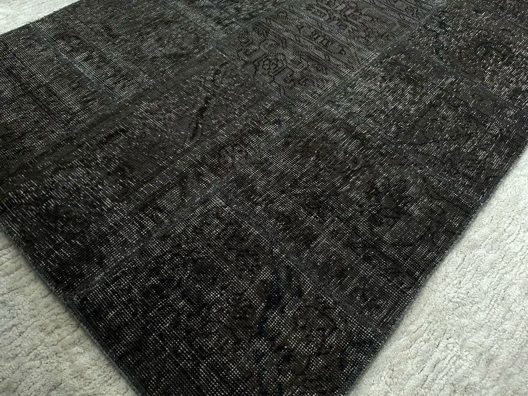 ビンテージ ラグ パッチワーク トルコ ペルシャ絨毯 ブラウン グレー グリーン