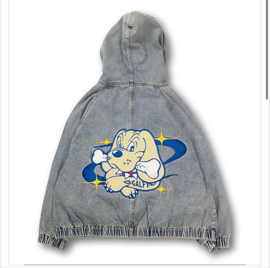 【ガルフィー 】ダーティーデニムフードジャケット Lサイズ中型犬