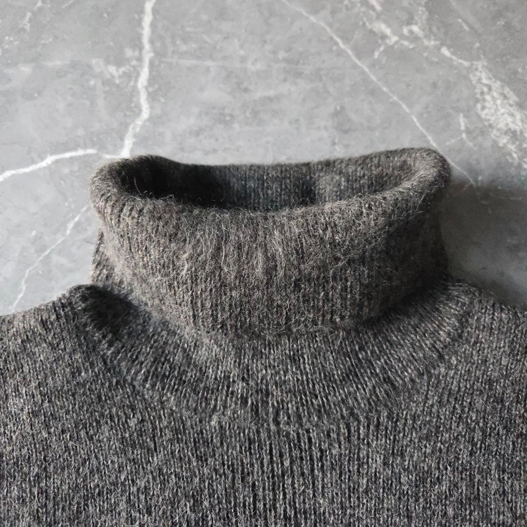 ​希少 仏製 アニエスベーオム タートルネックニット 2 グレー ベビーアルパカ