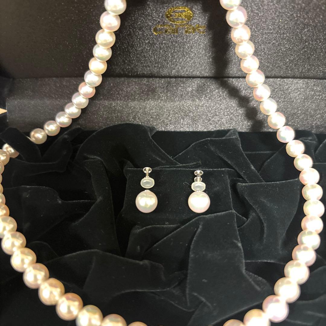carat 真珠 ネックレス イヤリング セット