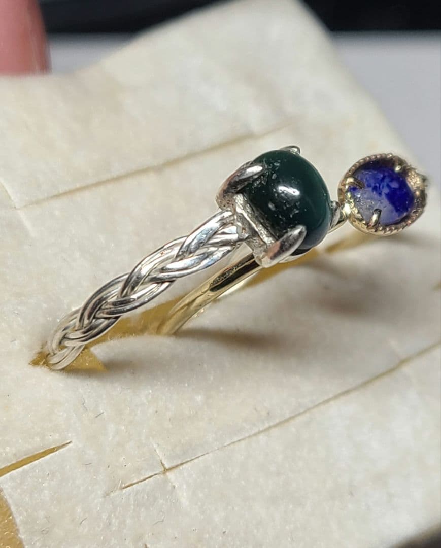 りり★トルマリンキャツアイ、ラズライトインソーダライト★リングオーダー