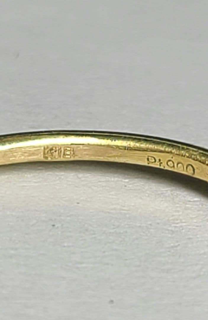 ミラノ★ブラジルバターリャパライバトルマリン2pcリング18金Pt★