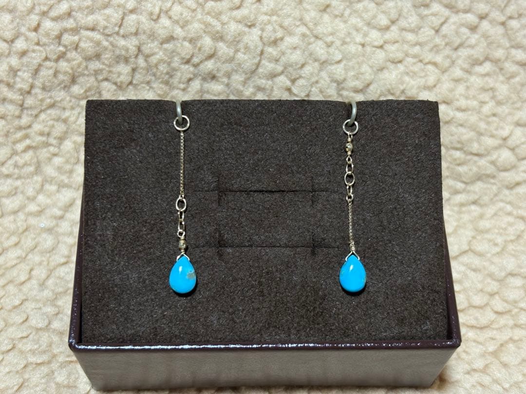 アガット　ピアスチャーム　K10 ターコイズ