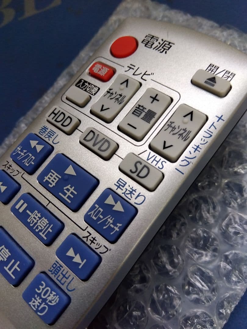 Panasonic純正VHS/DVDリモコンN2QAYB00347中古美品037