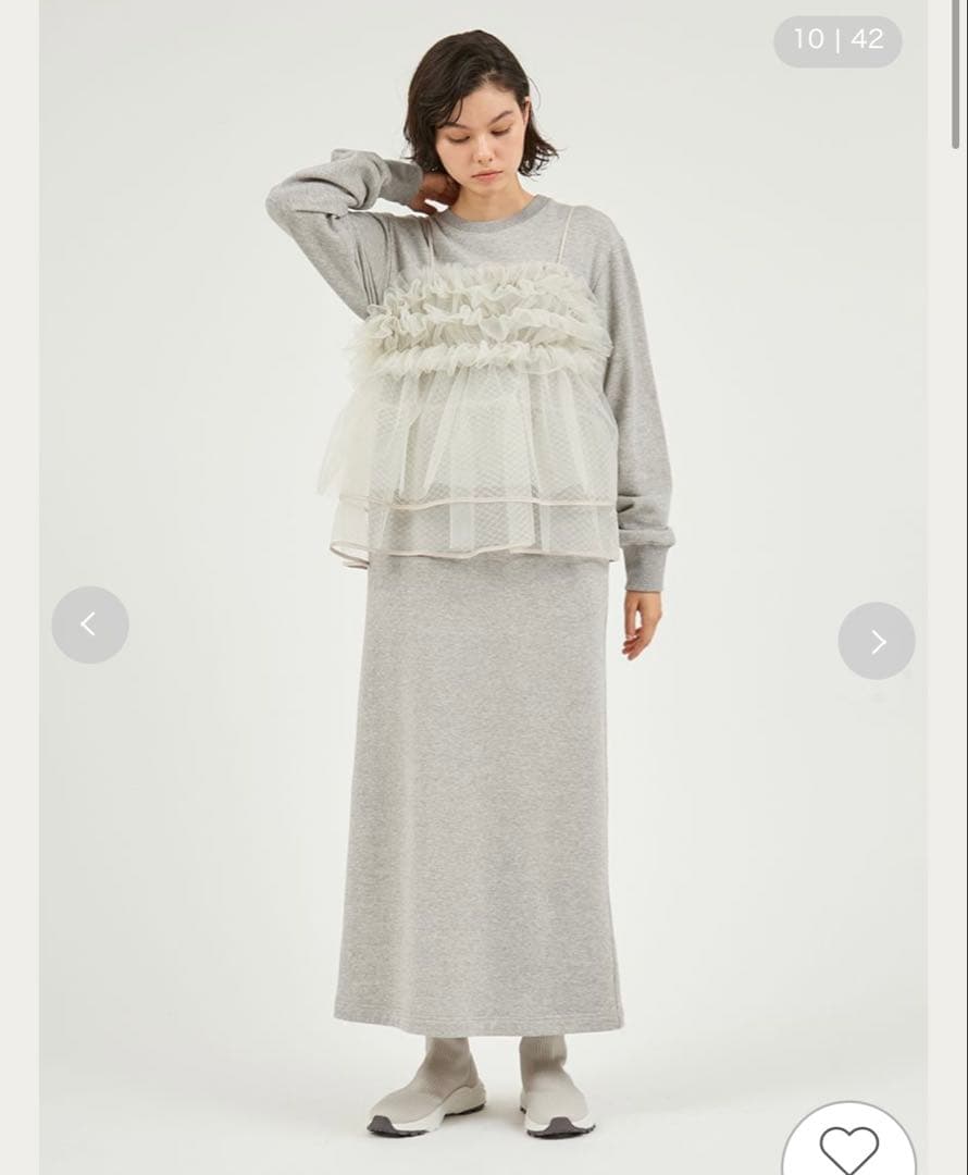 【まな】emmi チュールビスチェ×裏毛ワンピースセット