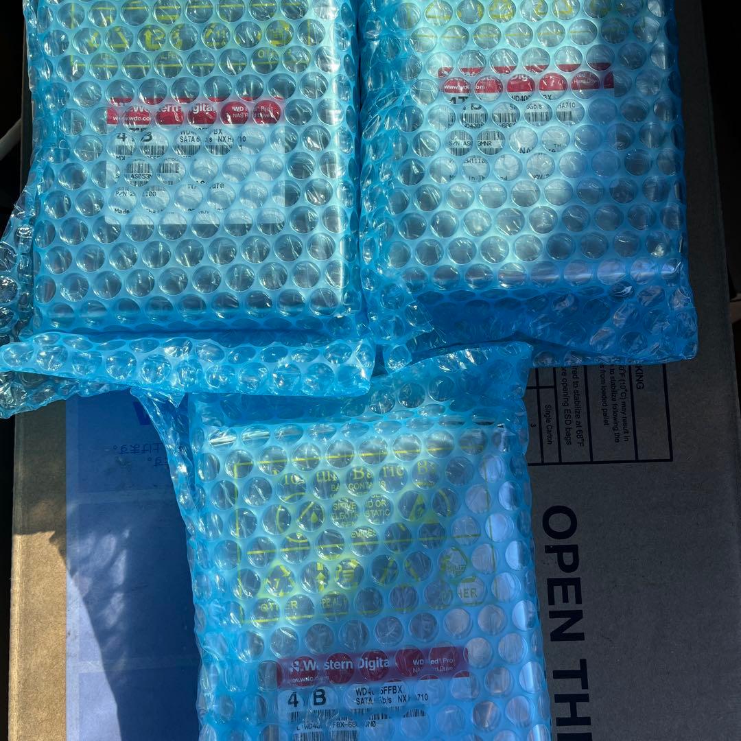 WD Red Pro 4TB 3.5インチ HDD 3本