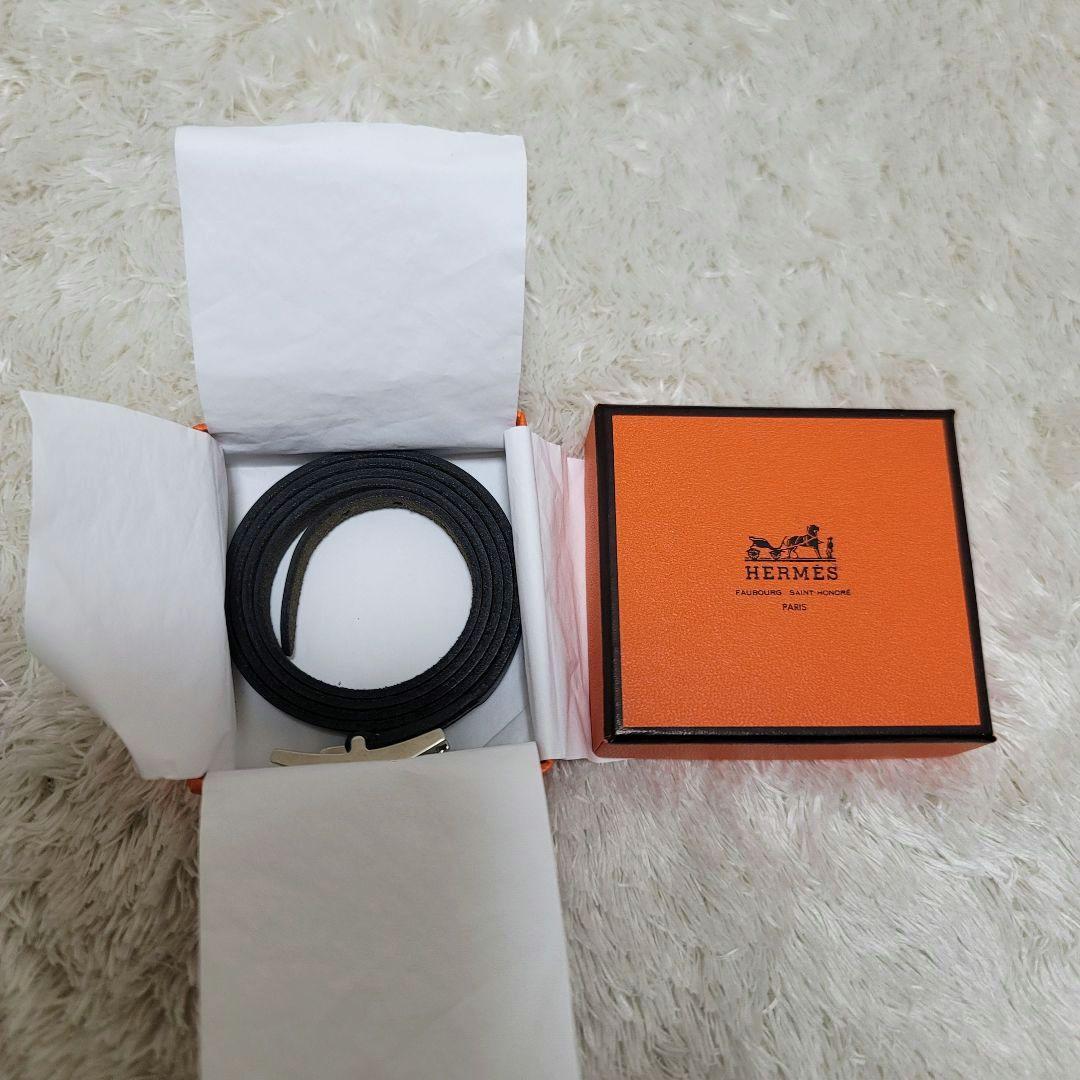 極美品✨HERMES　アピ シルバー金具　ロング ブレスレット 3連 4連