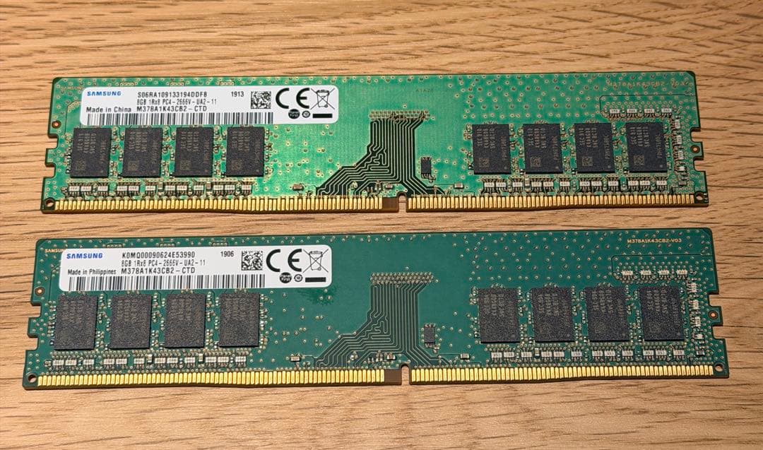 Samsung 8GB 2枚(計16GB) DDR4-2666V デスクトップ用