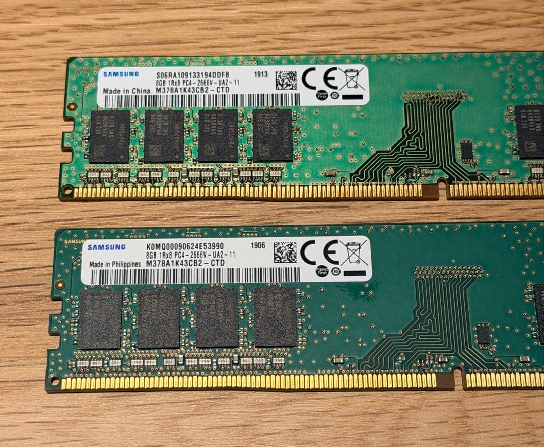 Samsung 8GB 2枚(計16GB) DDR4-2666V デスクトップ用