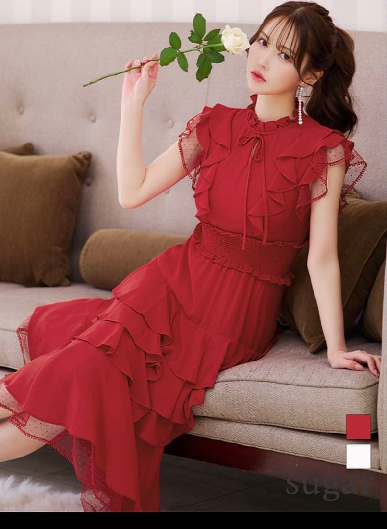 sugar 【SETTAN/セッタン】 ドット膝丈Aラインワンピース