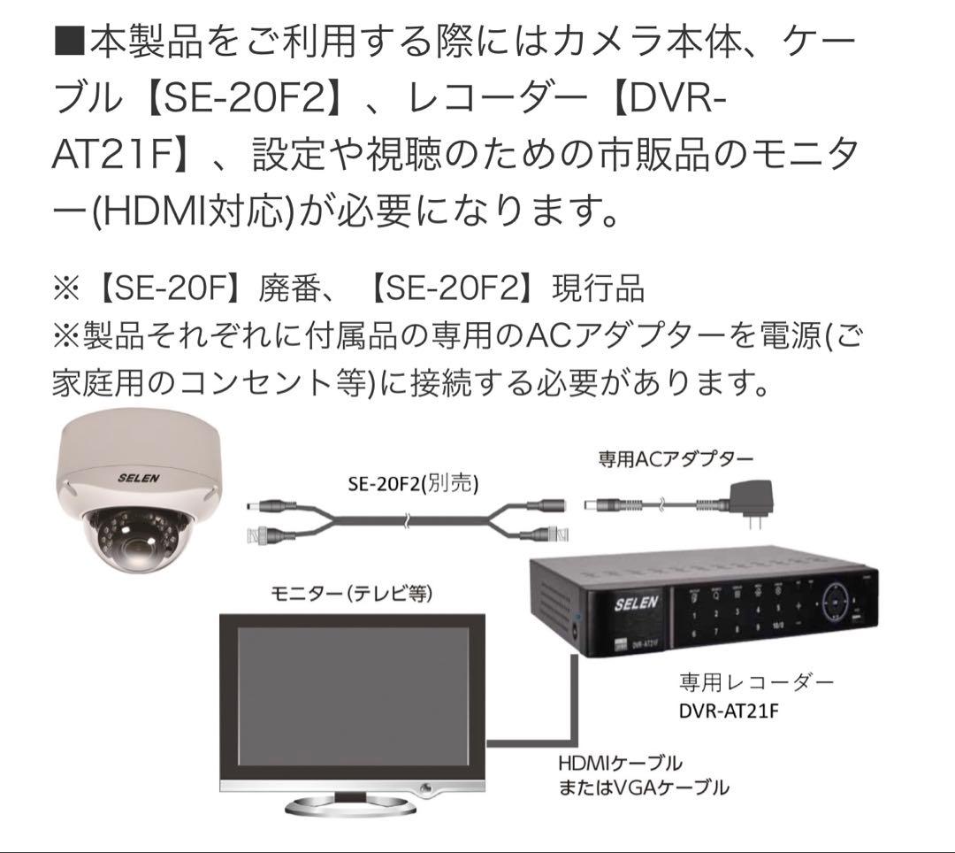 SELEN 赤外線投光器内蔵防水型AHDドームカメラ SAHG281