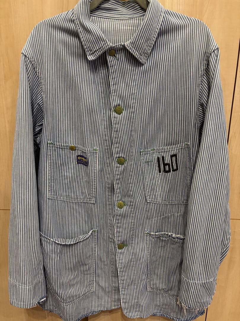 70-80sOshKosh ストライプ カバーオール　ヒッコリー