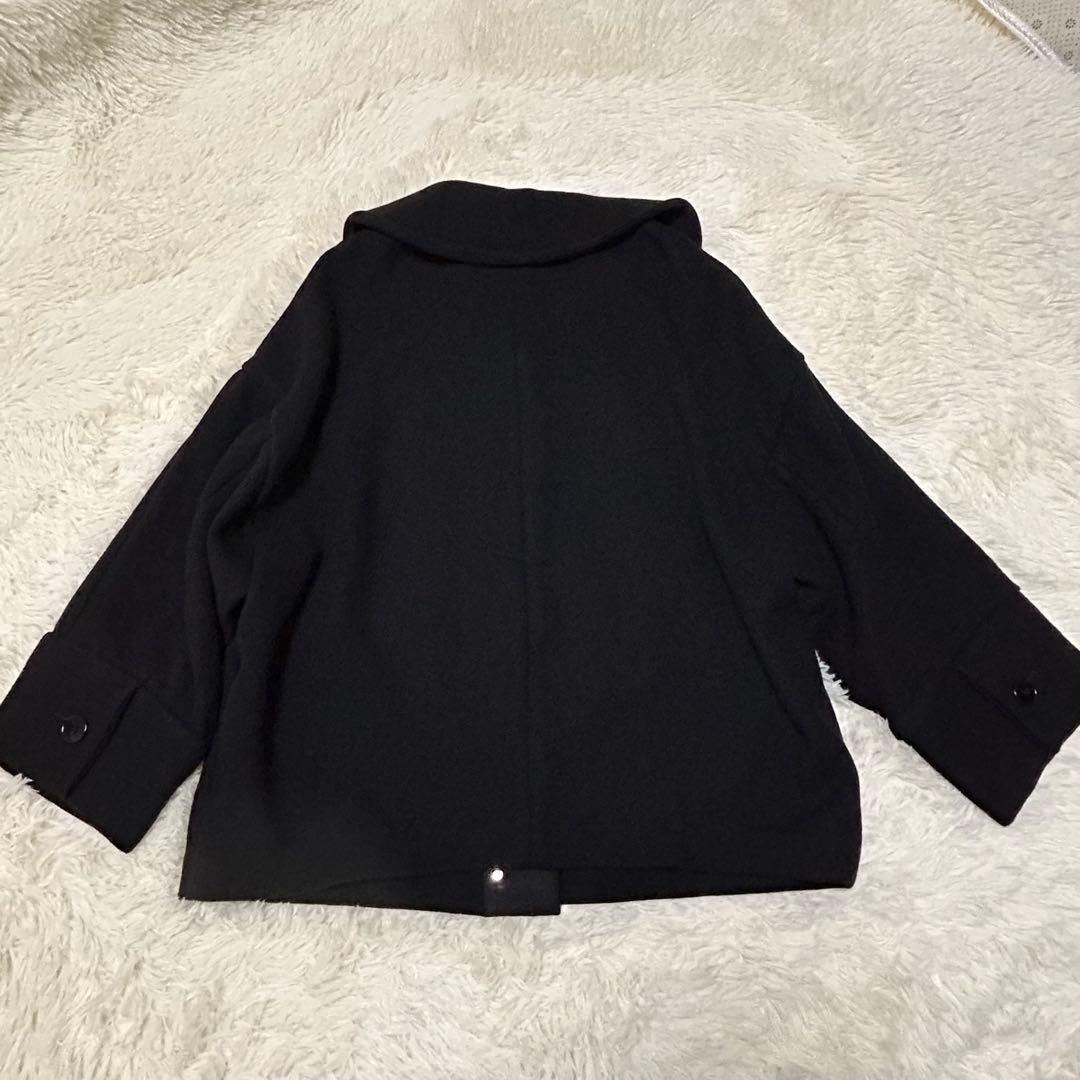 ADAM ET ROPE メルトンショートコート FAbRICA カシミヤ混