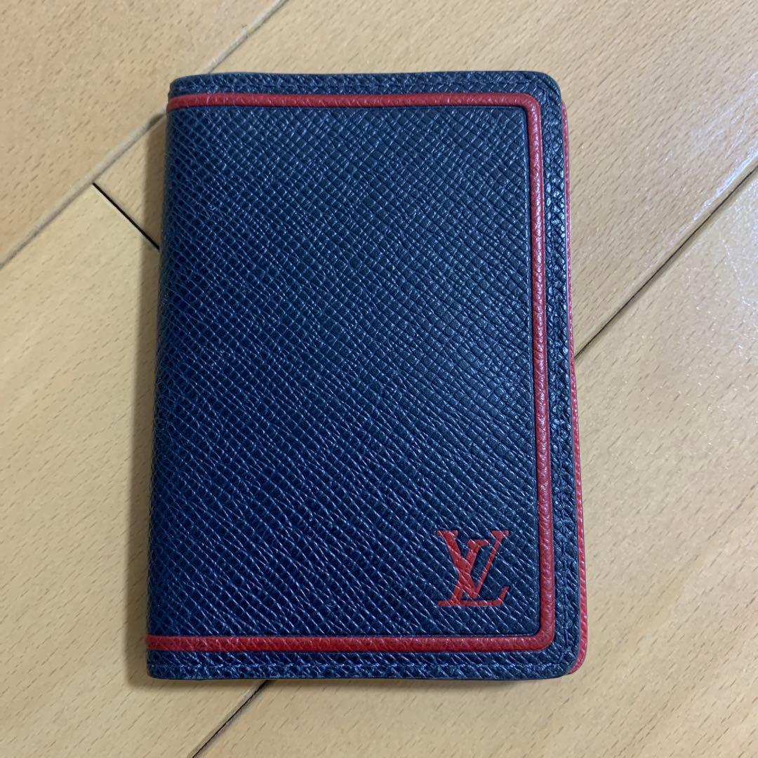 (美品)LOUIS VUITTON M.Sイニシャル入り　名刺入れ ネイビー