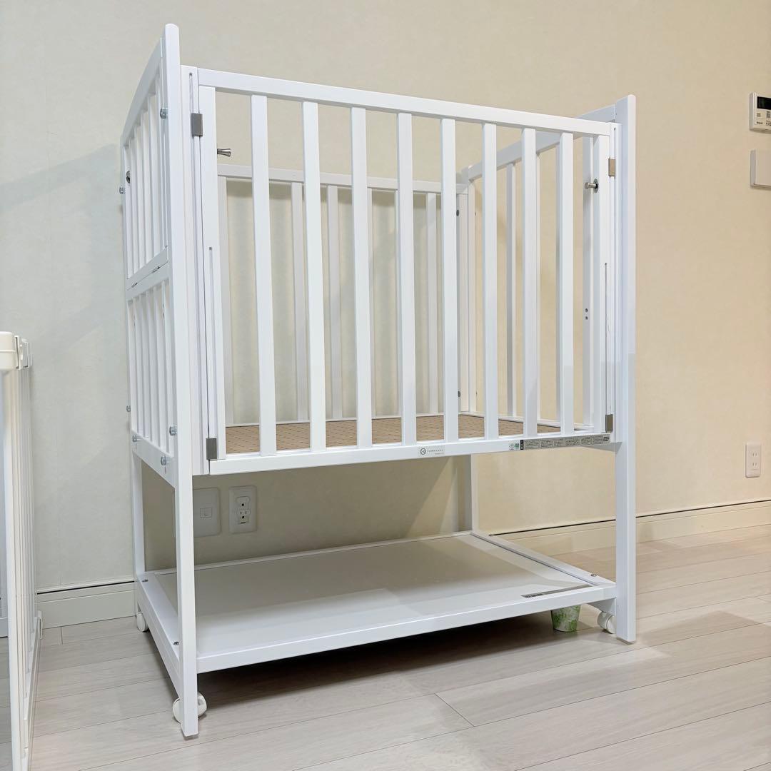 ヤマサキ コンパクトベッドツーオープンミニベッド（コンパクト）⭐︎美品⭐︎