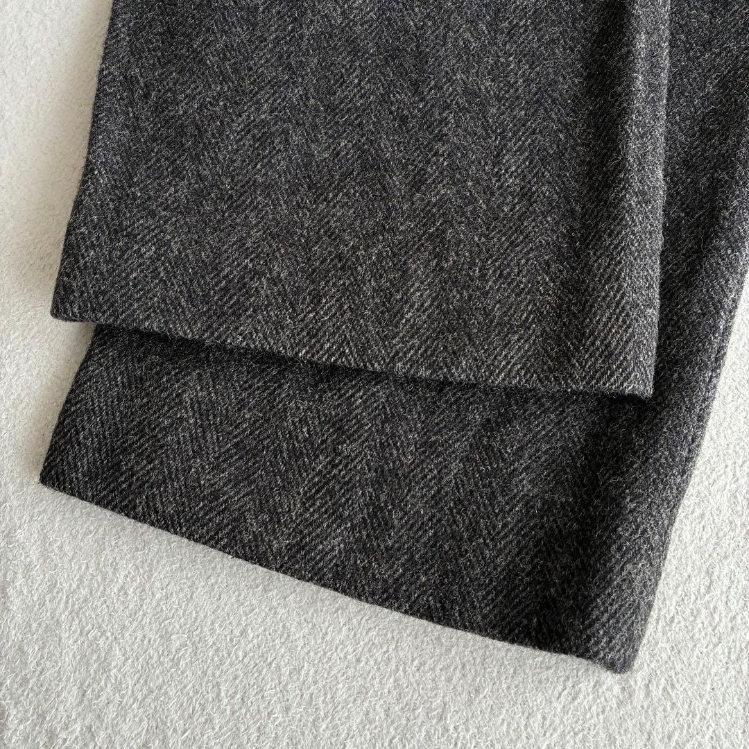 70s〜80s エルエルビーン ヘリンボーン ウールスラックス チャコール 古着