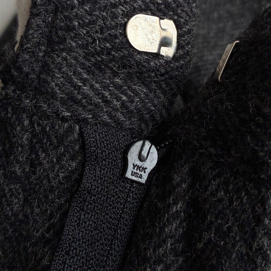 70s〜80s エルエルビーン ヘリンボーン ウールスラックス チャコール 古着