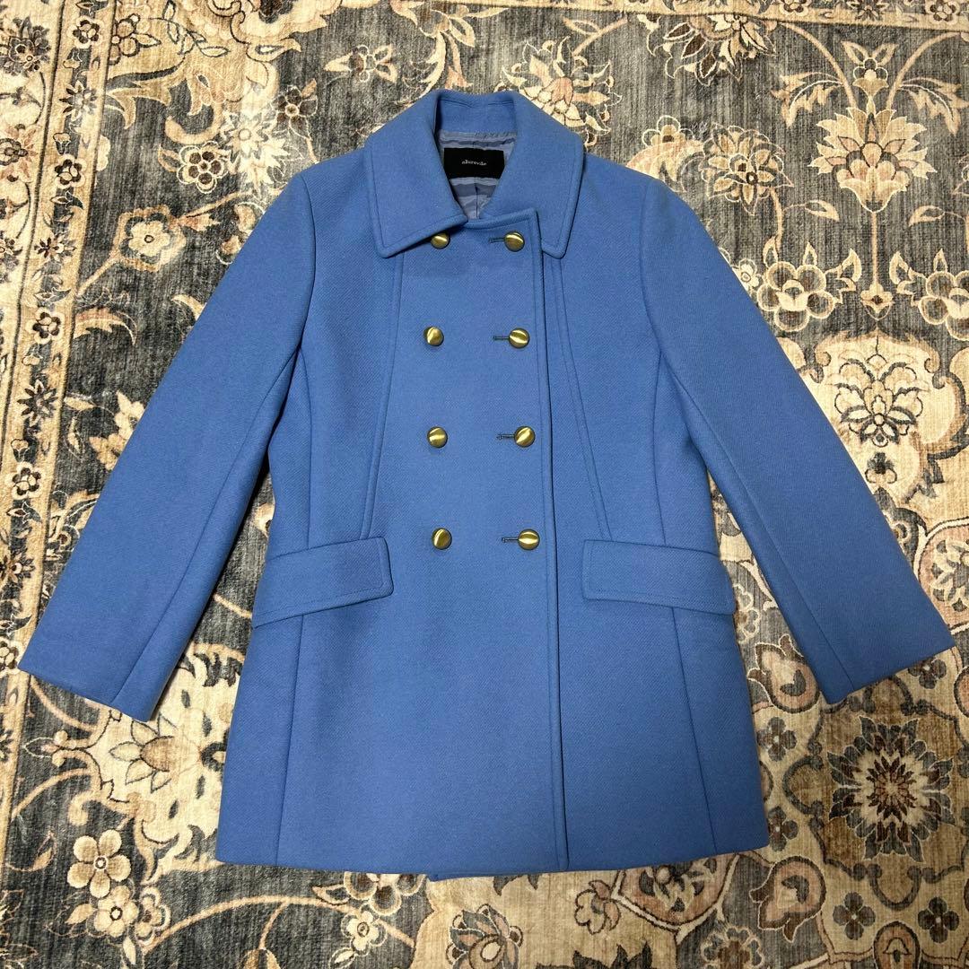 allureville ライトブルー ピーコート　Lサイズ