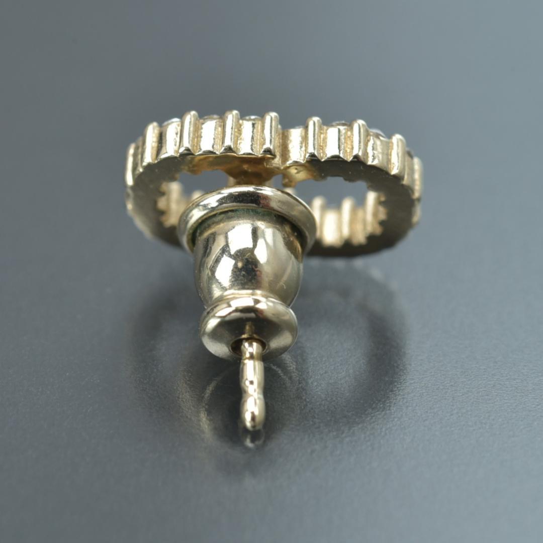 美品 ディオール ピアス 片耳 ロゴ CD ゴールド ラインストーン