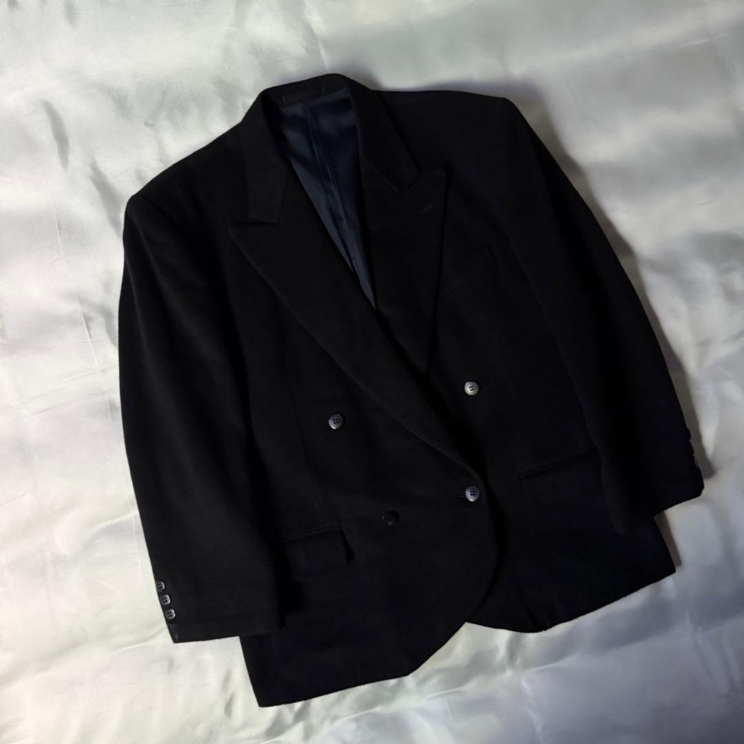 希少 00s old カシミア ブラック ダブル テーラードジャケット