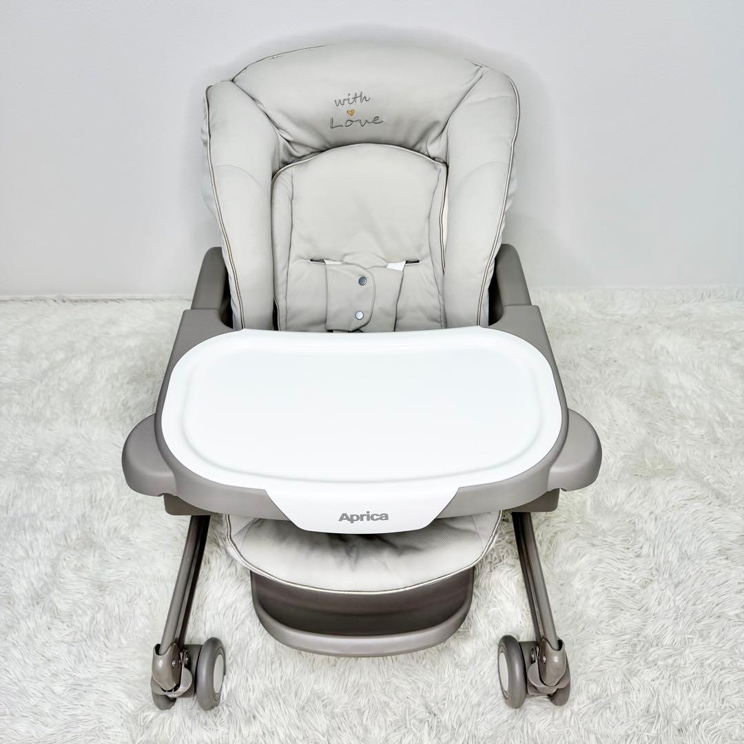 極美品 Aprica ユラリズム スマートプレミアム ウィズラブ ハイローチェア