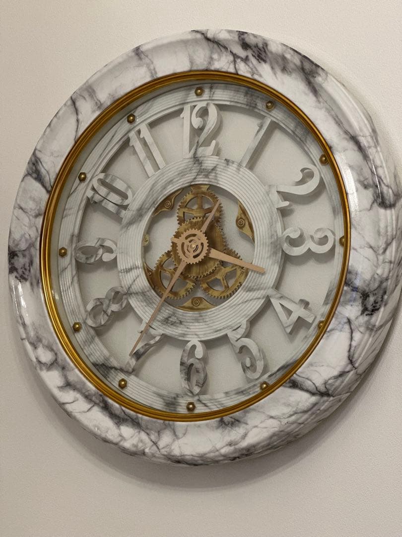 ロココ調ヴィクトリアンマーブル模様大理石掛け時計ジェニファーテイラー