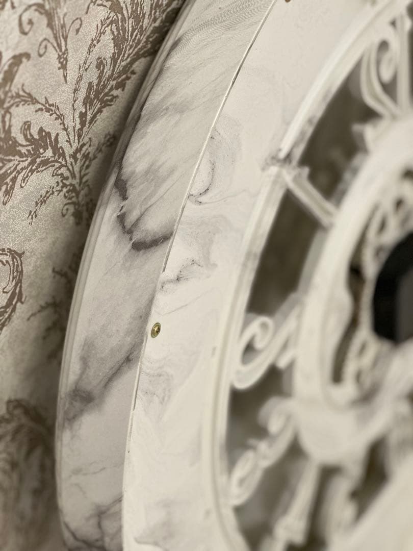 ロココ調ヴィクトリアンマーブル模様大理石掛け時計ジェニファーテイラー