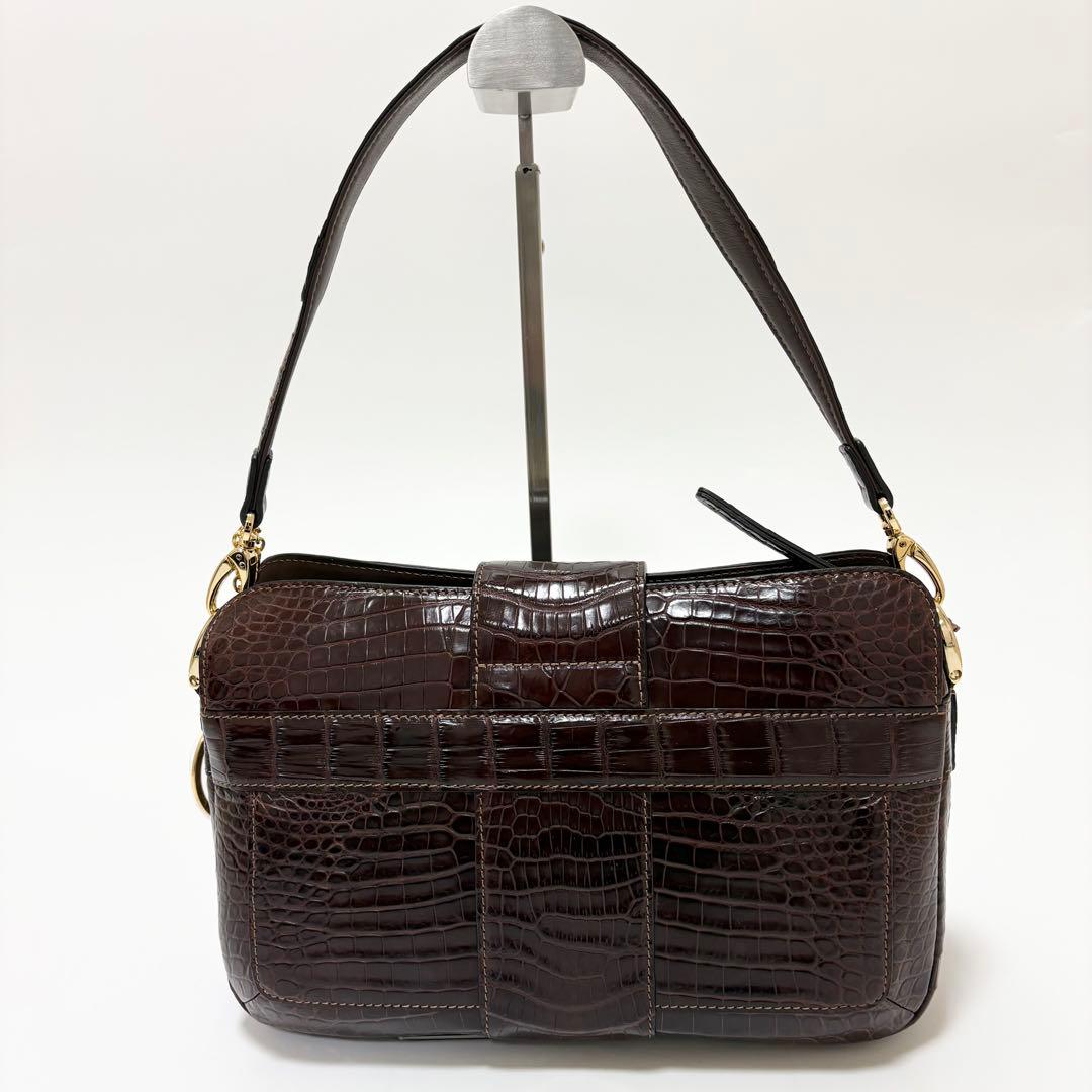 美品　JRA ボーグラン　2way ショルダーバッグ　ハンドバッグ　クロコダイル