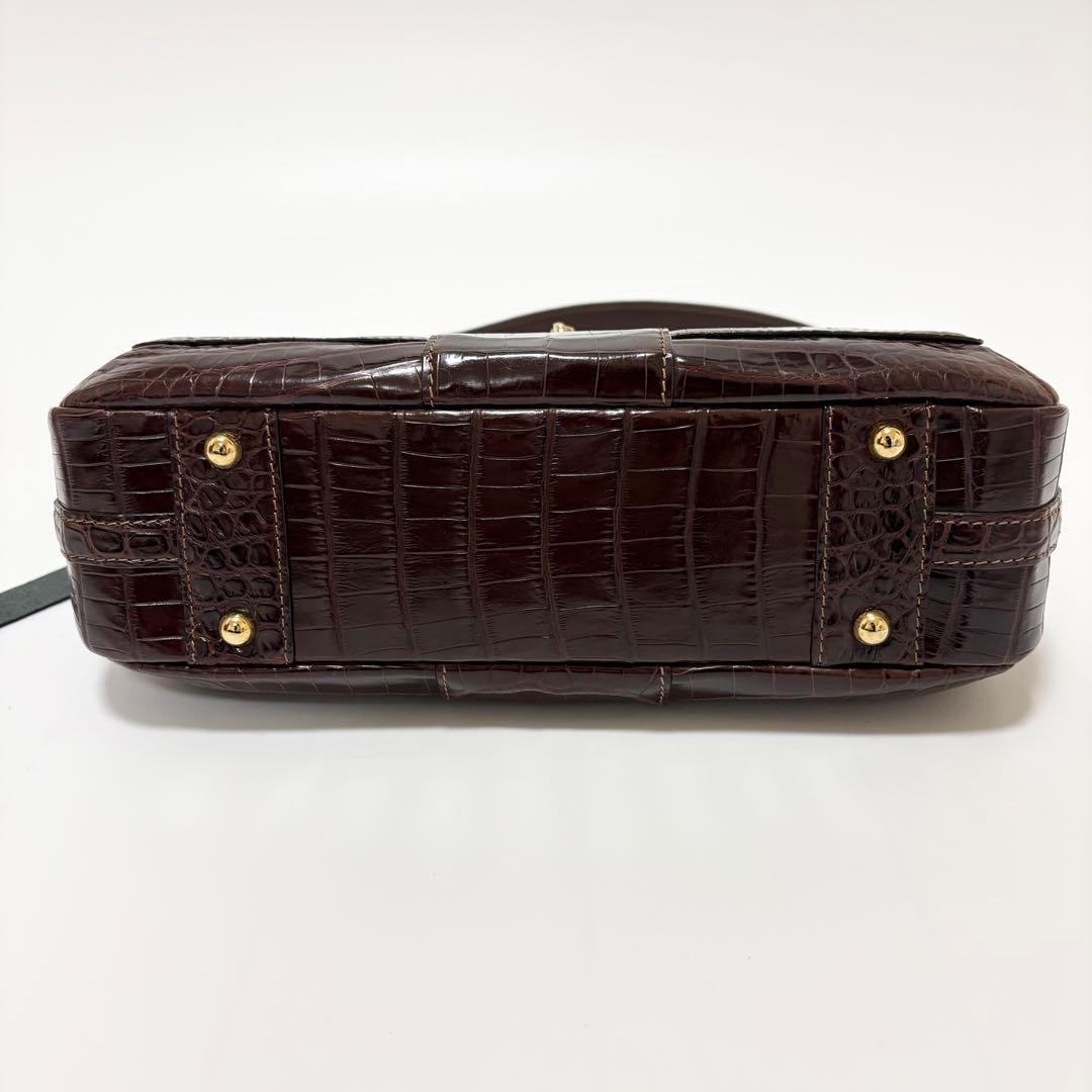 美品　JRA ボーグラン　2way ショルダーバッグ　ハンドバッグ　クロコダイル