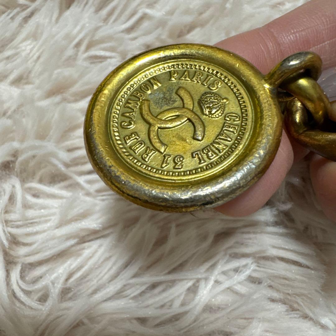 CHANEL シャネル 黒×ゴールド レザーチェーンベルト ヴィンテージ