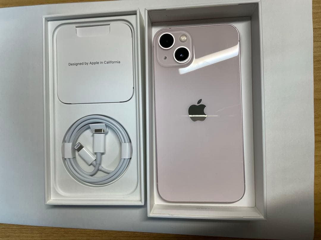 iPhone13 本体 ピンク SIMフリー 128GB付属品　箱付き　ケーブル