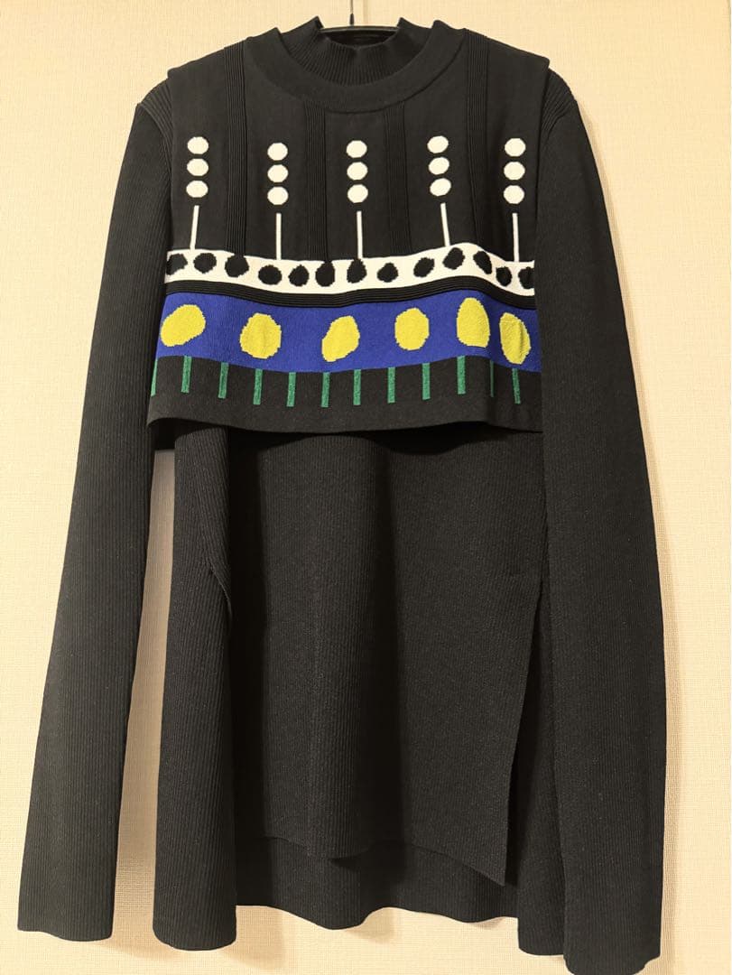 UN3D. アンスリード　ミックスドットジャカートニットトップ