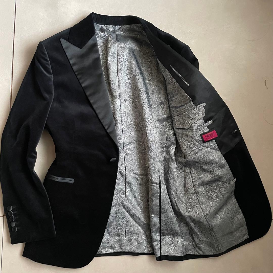 Quartet UMEDA オーダージャケット ベロア 裏地ペイズリー ブラック