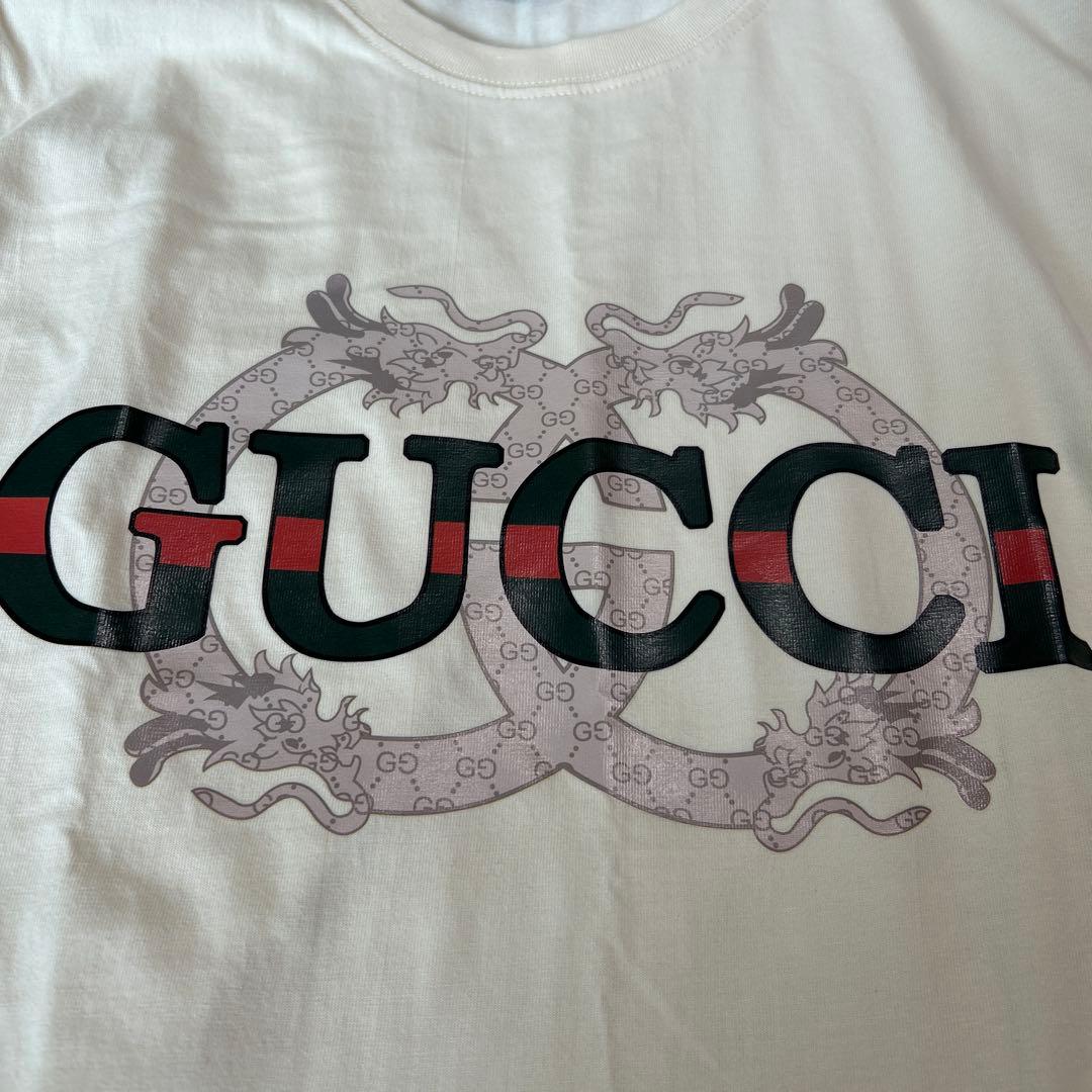 新品未使用GUCCI ロゴプリント Tシャツ クリーム色L ユニセックス