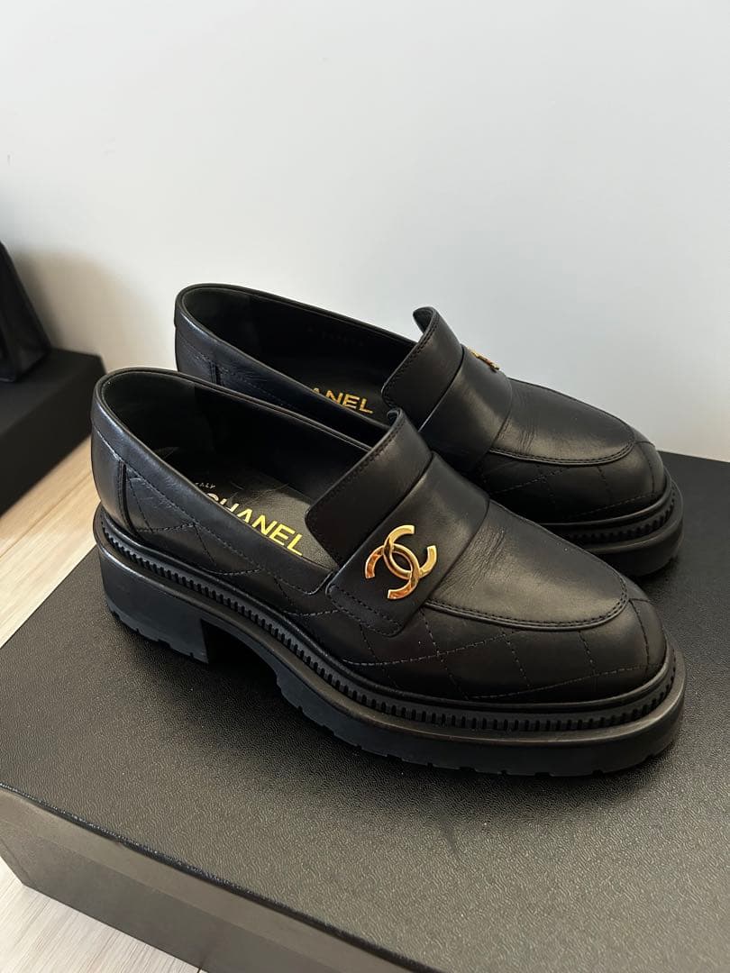 CHANEL シャネル ココマーク ローファー G45074 厚底靴　35.5